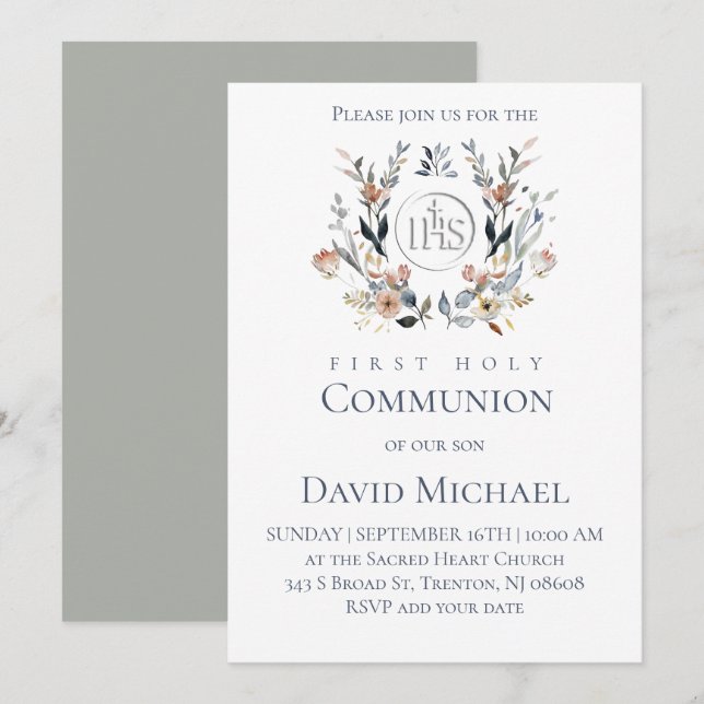 First Holy Communion  Inbjudningar (Fram/baksida)