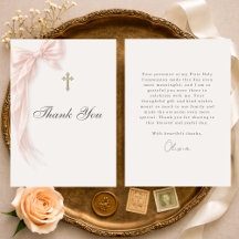 First Holy Communion Pink Coquette Bow Girl 