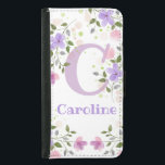 First Initial Plus Namn Caroline with Flowers Plånboksfodral För Samsung Galaxy S5<br><div class="desc">Konstruktionen har Monogram & Namn med blommor på båda sidor i vatten färg pastel stil. Inledningsvis brev C. Caroline</div>