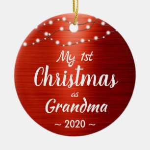 First jul Grandma String Ljus Photo Julgransprydnad Keramik
