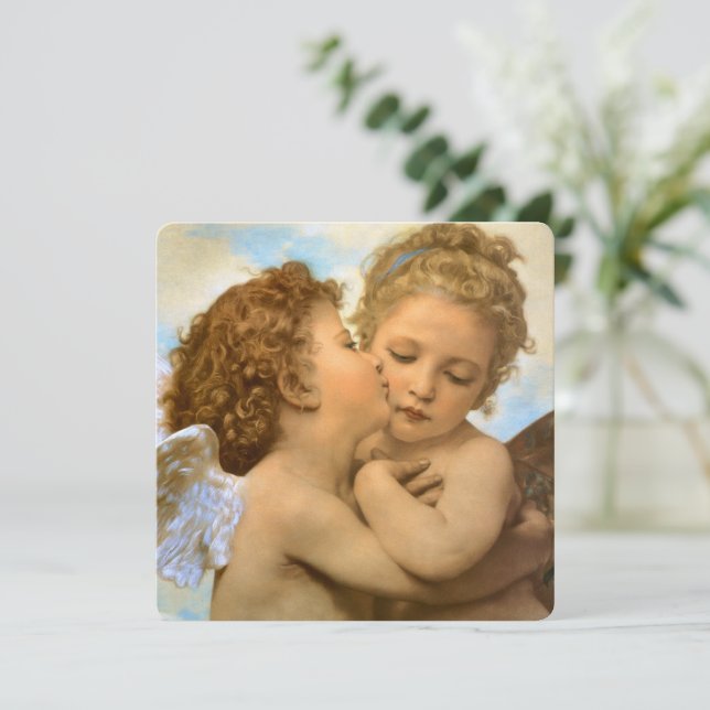 First Kiss (ängeldetalj) av Bouguereau (Stående Fram)