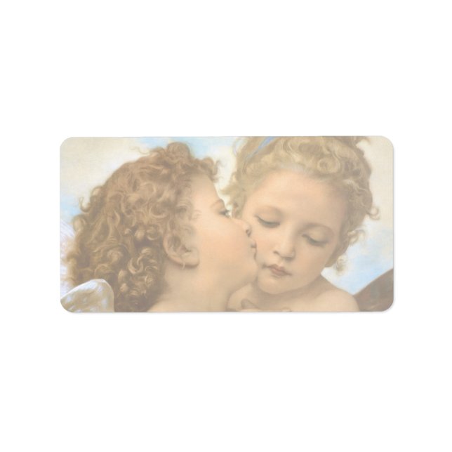 First Kiss (ängeldetalj) av Bouguereau Adressetikett (Framsidan)