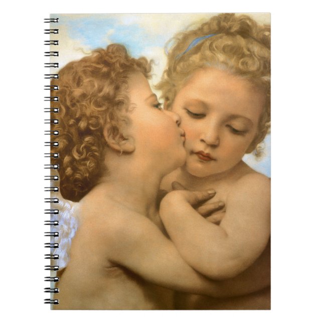 First Kiss (ängeldetalj) av Bouguereau Anteckningsbok (Framsidan)