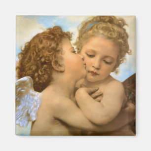 First Kiss (ängeldetalj) av Bouguereau Magnet