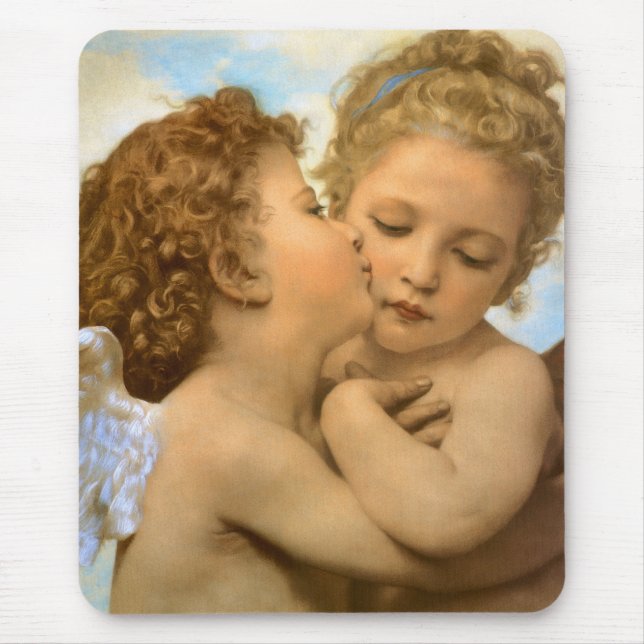 First Kiss (ängeldetalj) av Bouguereau Musmatta (Framsidan)