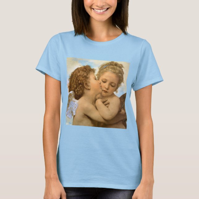 First Kiss (ängeldetalj) av Bouguereau T Shirt (Framsida)