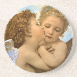First Kiss (ängeldetalj) av Bouguereau Underlägg