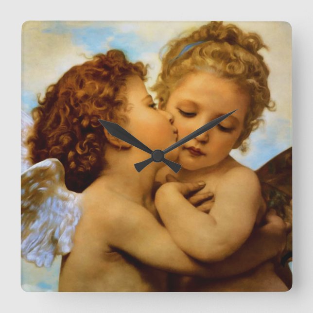 First Kiss Fyrkantig Klocka (Framsida)