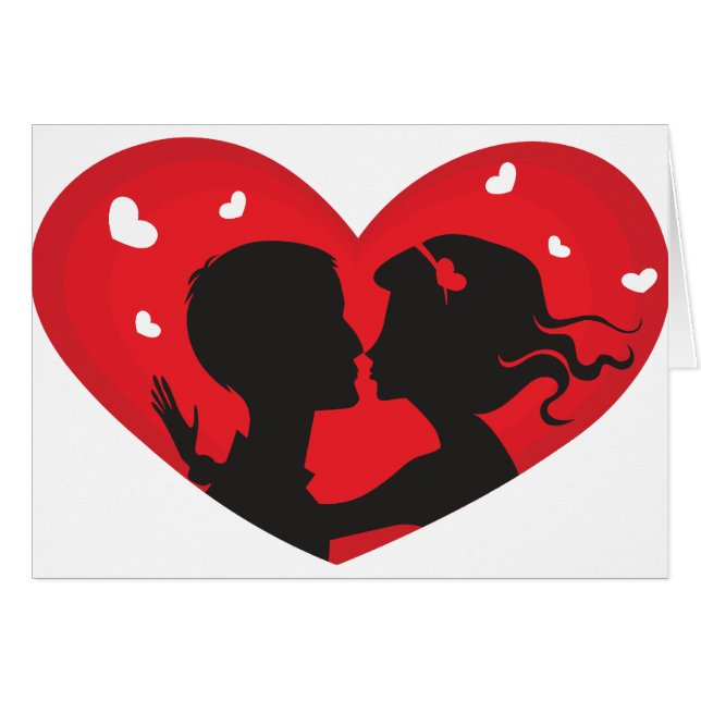 First Kiss Hälsningskort (Framsidan Horizontal)