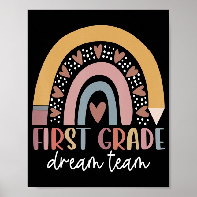 First Klass Dream Team Teacher Kids Back to school Poster (Framsidan)