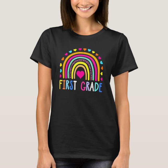 First Klass Rainbow Girls Boys Teacher Team 1 GR T Shirt (Framsida)