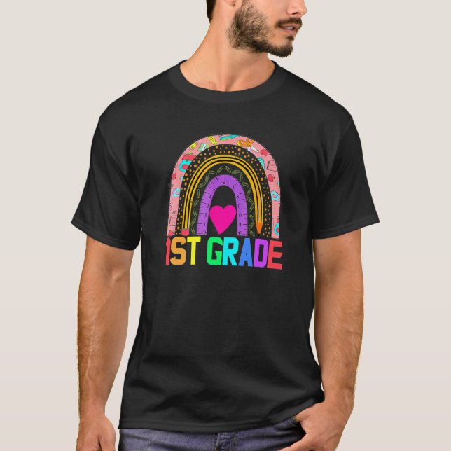 First Klass Rainbow Girls Boys Teacher Team 1 GR T Shirt (Framsida)