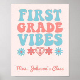 First Klass Vibes - Retro Classroom Poster