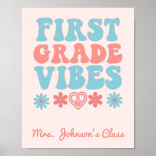 First Klass Vibes - Retro Classroom Poster