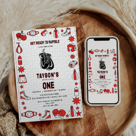 First Knockout Boxing 1st Birthday – Fun Kids Part Inbjudningar