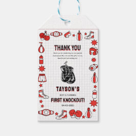 First Knockout Boxing 1st Birthday – Fun Kids Presentetikett