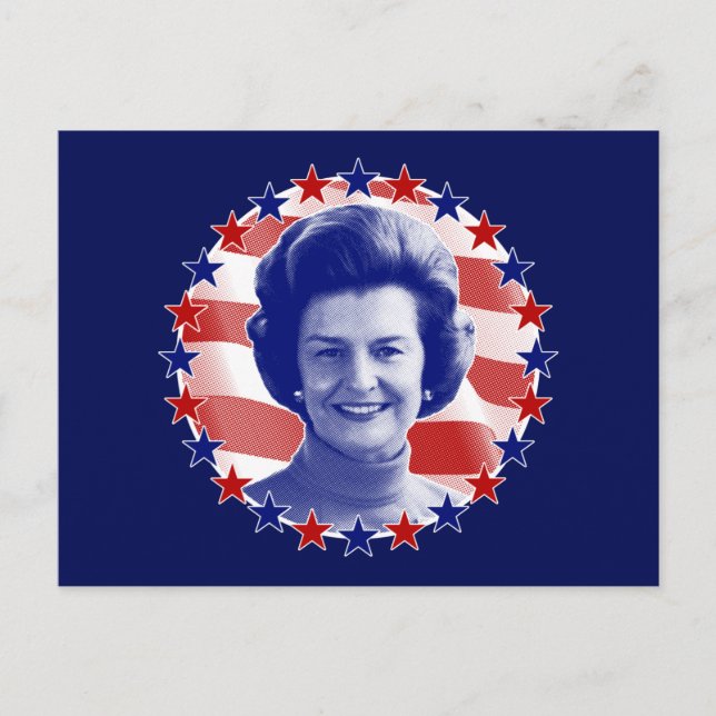 First Lady Betty Ford Stars and Stripes Vykort (Framsida)