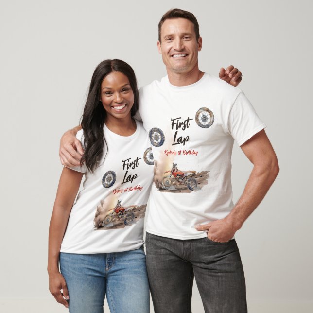 First Lap Little Racer 1st Birthday T Shirt (Unisex)