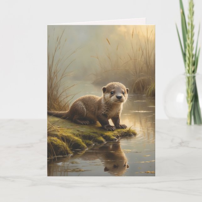 First Light Kin Otter Greeting Card Kort (Framsida)