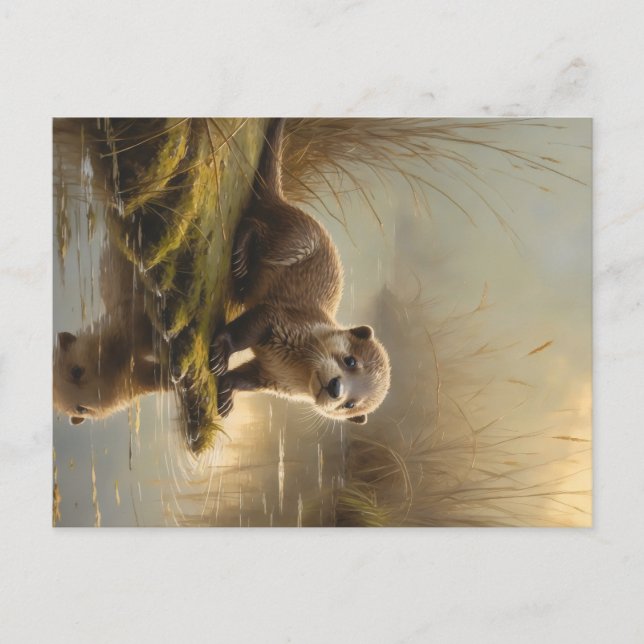 First Light Kin Otter Postcard – Gentle Joy Helg Vykort (Framsida)