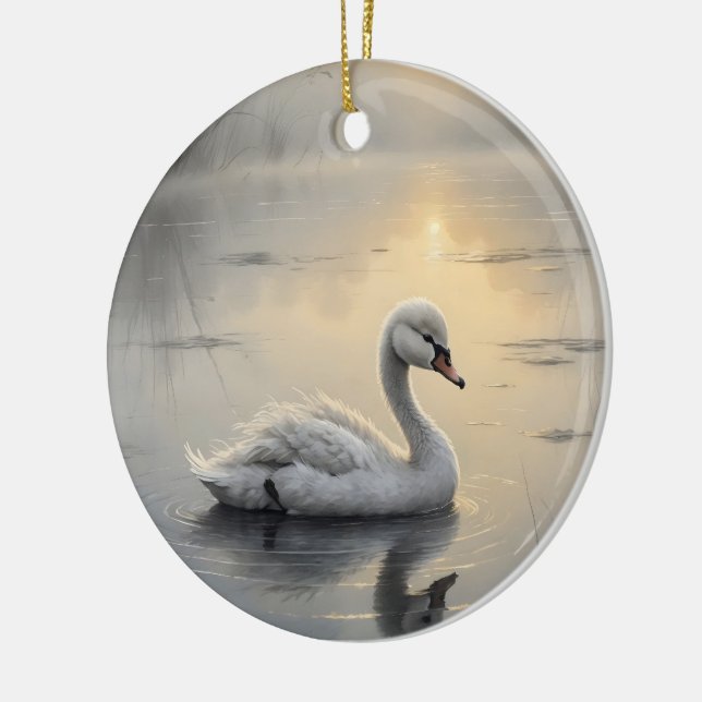 First Light Kin Swan Glass Ornament (Vänster)