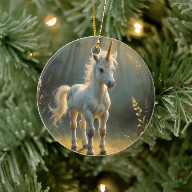 First Light Kin Unicorn Glass Ornament (Träd)