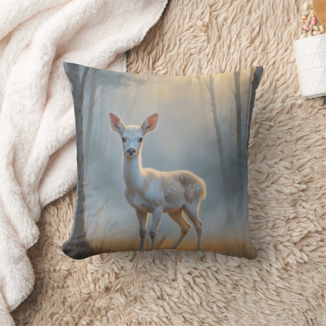 First Light Kin White Stag Throw Pillow Kudde (Filt)