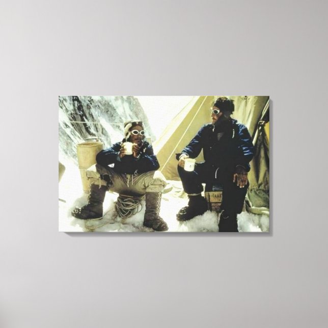 First Manar to Conquer Everest Hillary Norgay 1953 Canvastryck (Framsida)