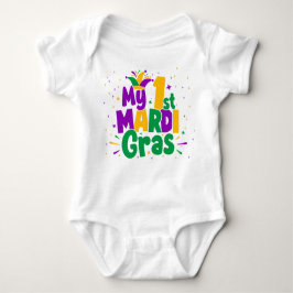 First Mardi Gras Milestone Colorful Sparkles Party T Shirt