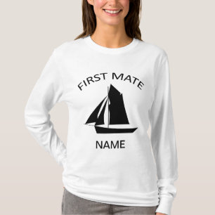 First Mate Sailor Namn Dam White LS T-Shirt