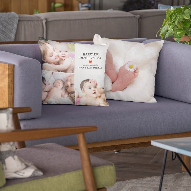 First Mors dag Gift | Cute Photo Collage Kudde (Skapare uppladdad)