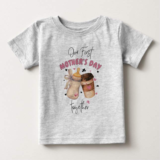 First Mors dag Shirt 2025/Rosa Matching Outfit T Shirt (Framsida)
