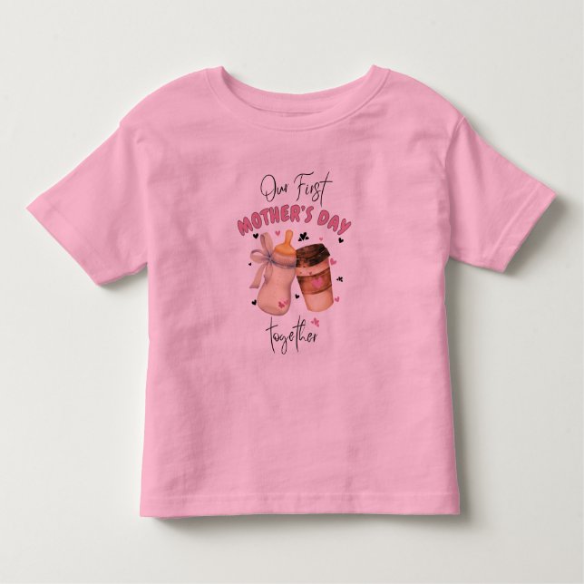 First Mors dag Shirt 2025/Rosa Matching Outfit T Shirt (Framsida)