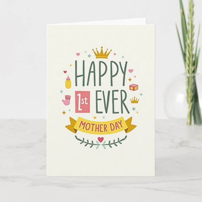 First Mother Day Celebration Card Kort (Framsida)