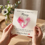 First Mother’s Day Card from Baby Girl Julkort<br><div class="desc">Celebrate her very first Mother’s Day with this sweet baby girl footprint heart card. Featuring soft pink watercolor artwork and a heartfelt “Happy First Mother’s Day Mummy” message, this sentimental keepsake is perfect for new moms from their daughter. Ideal for first time mothers, newborn baby girl gifts, and meaningful Mother’s...</div>