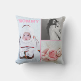 First Mothers Day 3 photo Collage Throw Pillow Kudde