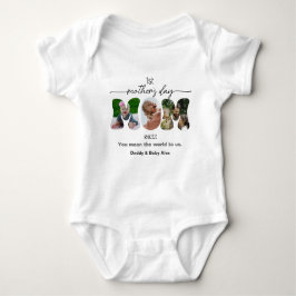 First Mother's Day 3 Photos Collage  Baby Bodysuit T Shirt