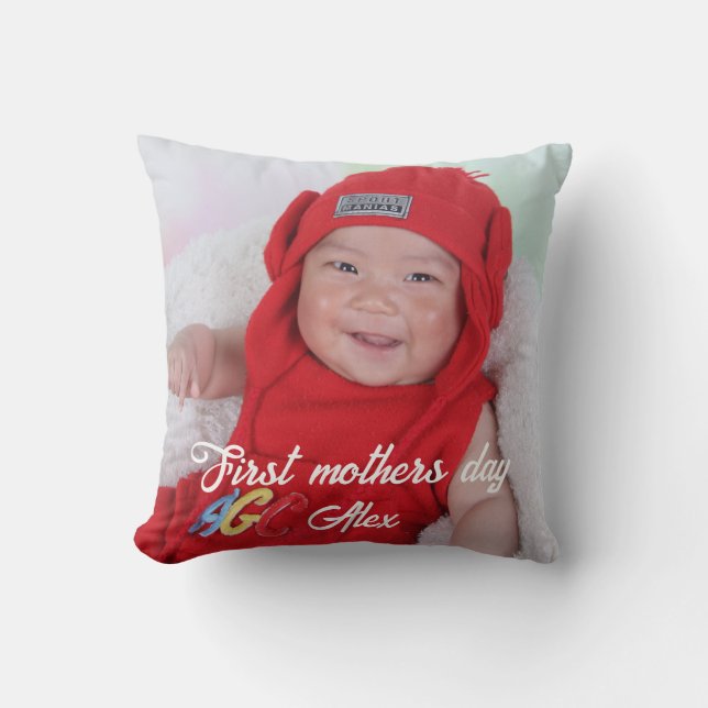 First mother's day custom photo  kudde (Framsida)