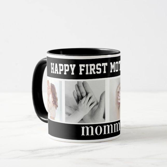 first mothers day cute photo collage Mug Mugg (Framsida vänster)