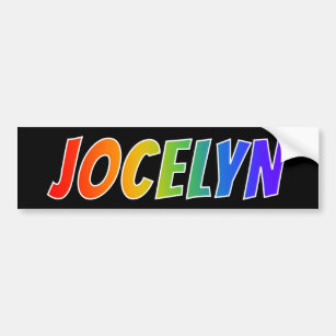 First Name "JOCELYN": Fun Rainbow Coloring Bildekal