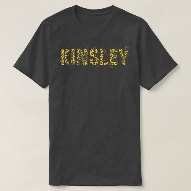 First Name KINSLEY Leopard Print Girl Cheetah Sist T Shirt (Design framsida)