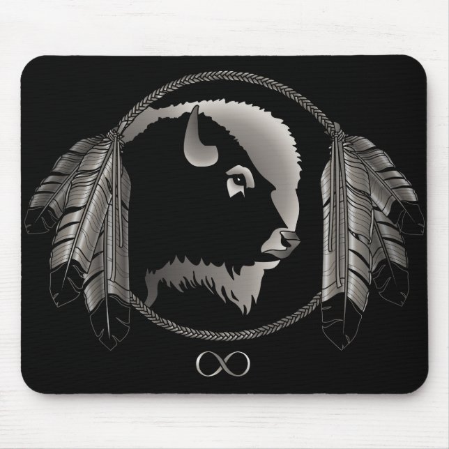 First Nation Wildlife ger Native Art Mousepad Musmatta (Framsidan)