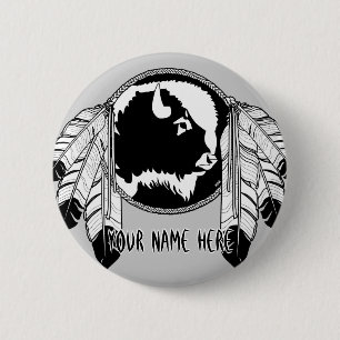 First Nations Buttons Anpassningsbar Metis Wildlif Knapp