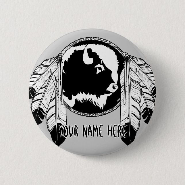 First Nations Buttons Anpassningsbar Metis Wildlif Knapp (Framsida)