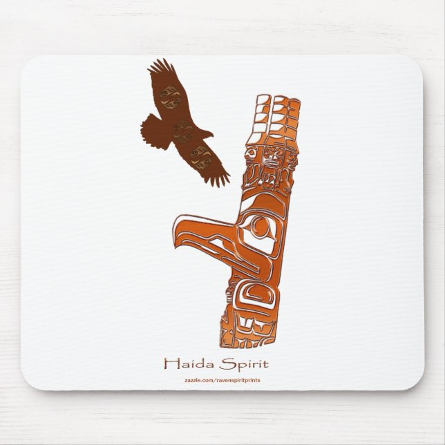 First Nations Haida Eagle & Totem Pole Mousemat Musmatta (Framsidan)