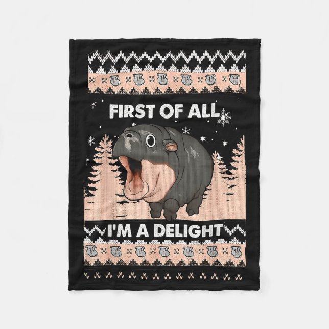 First Of All I'm A Delight Funny Hip Christmas Ugl Fleecefilt (Framsidan)