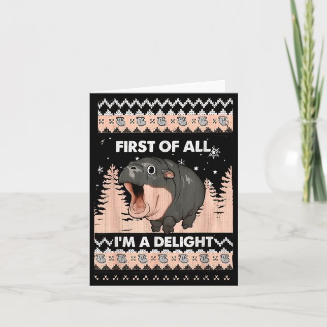 First Of All I'm A Delight Funny Hip Christmas Ugl Kort (Framsida)