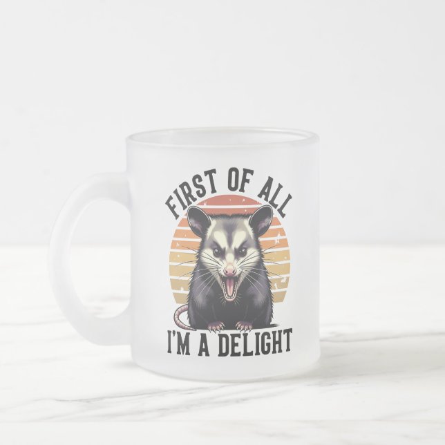 First of All I'm A Delight – Playful Opossum Frostad Glasmugg (Vänster)
