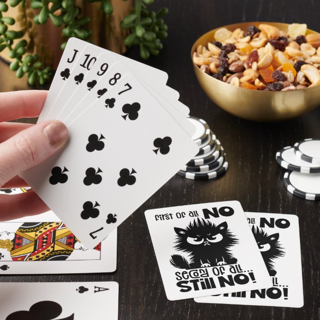 First Of All, No Funny Cat Lover Gift  Casinokort (På plats)