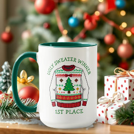 First Place Ugly Sweater Winner Christmas Mugg